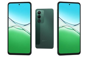 3D OPPO A5 5G  Aurora Green 2025 Low Poly