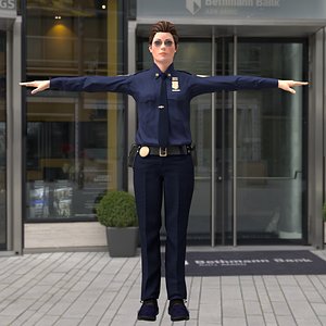 3D rigged police character model
