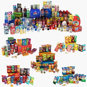 Drinks and Chips 210 in 1 3D model