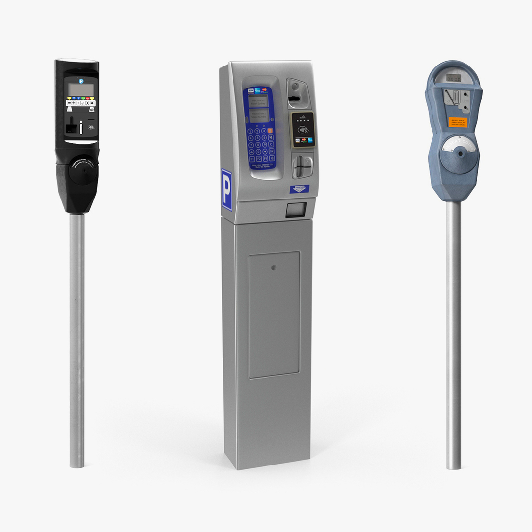 Digital Parking Meters Collection model TurboSquid 1819693