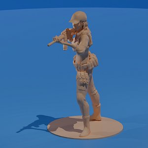 3D Tactical Wasteland Fighter Girl