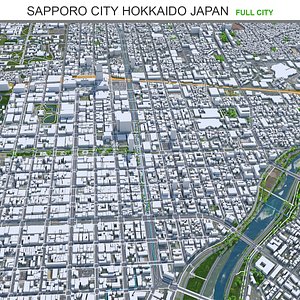 3D city area building model