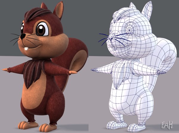 Squirrel v02 cartoon animal 3D model - TurboSquid 1406876