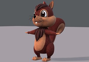 squirrel v02 cartoon animal 3D model