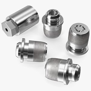 3D model Alloy Wheel Lock with Key Set