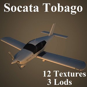 socata tobago low-poly 3d model