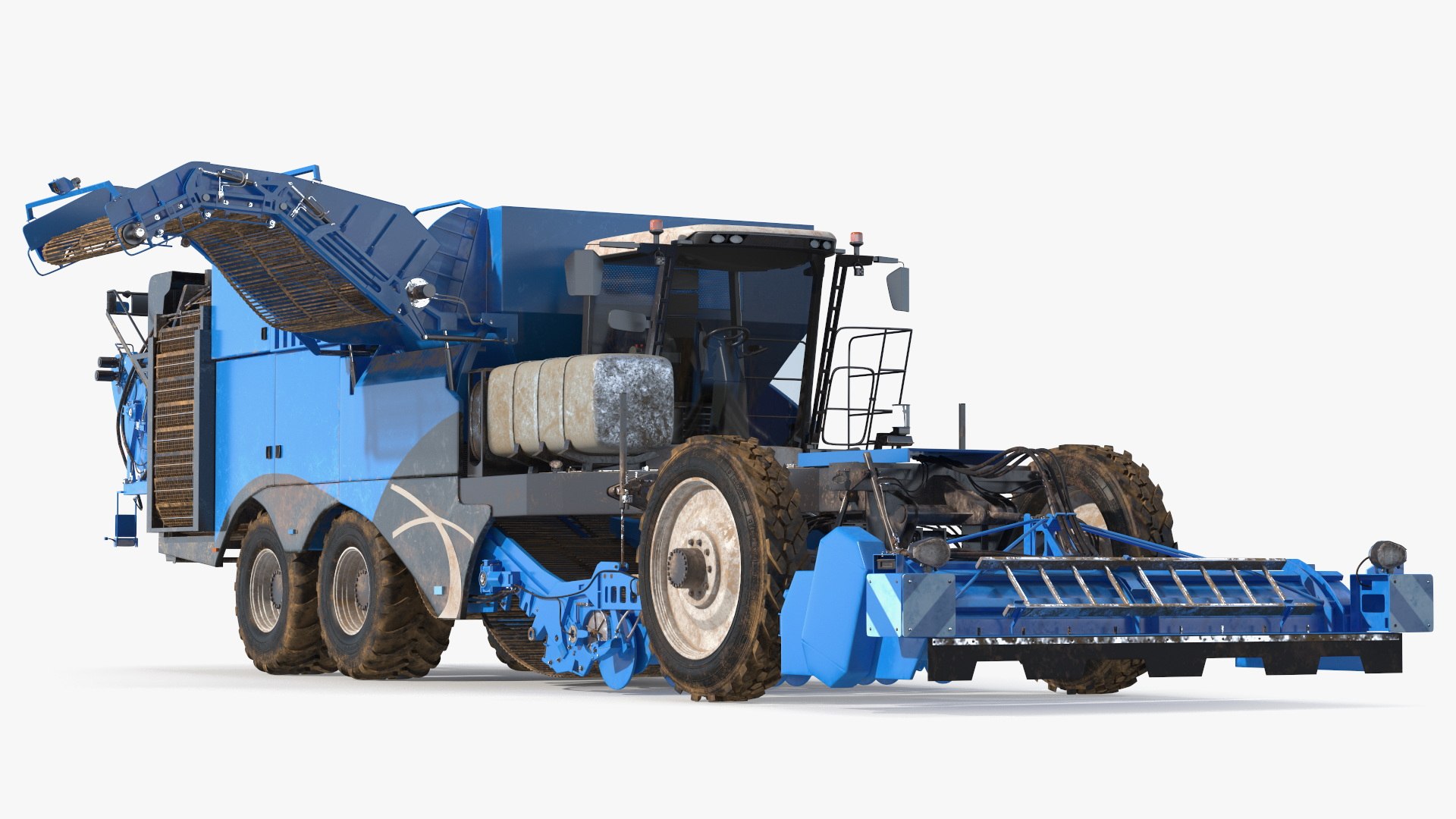 Potato Harvester Dirty Rigged 3D model preview