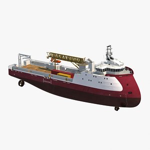 3d model offshore platform supply vessel