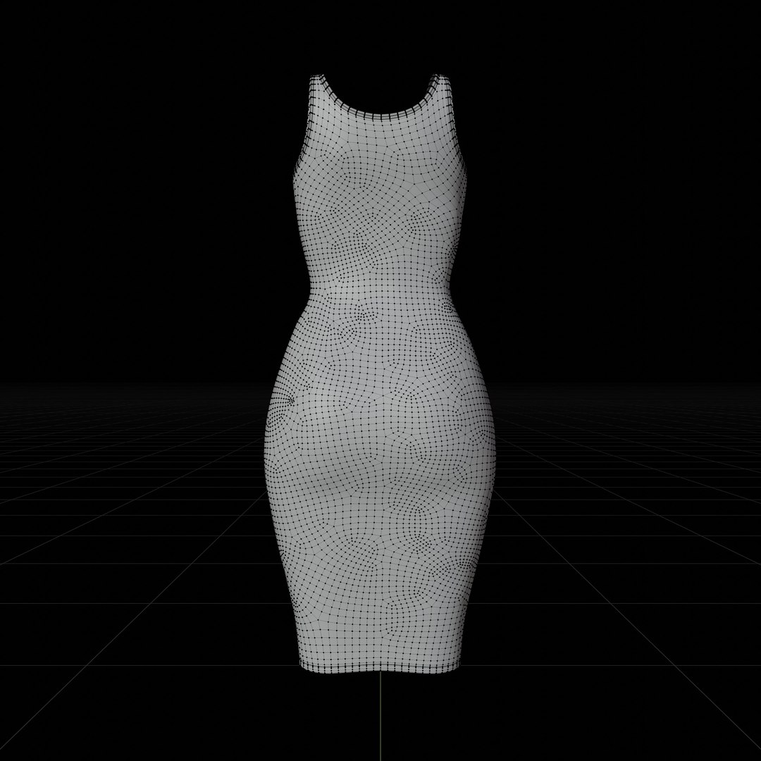 Women sexy bodycon tank dress 3D model - TurboSquid 1808766