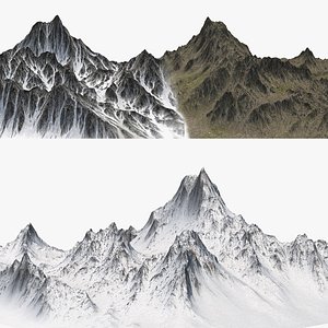 mountains snow rocks 3D