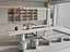 Modelo 3D do interior de uma moderna sala de chá asiática