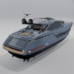 Riva 88 Gray Luxury Motor Yacht 3D PBR
