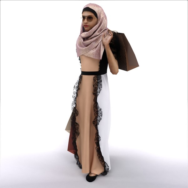 3d female arab character model