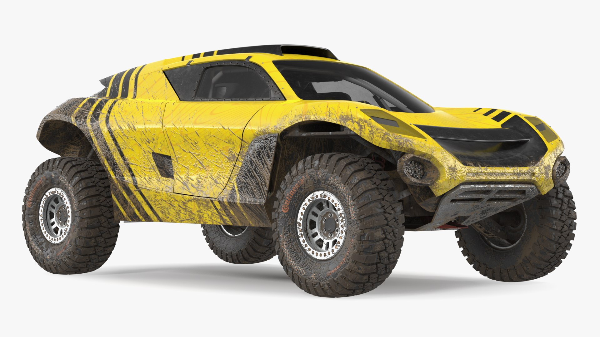Extreme E Car Racing Electric SUV Dirty Rigged 3D model preview
