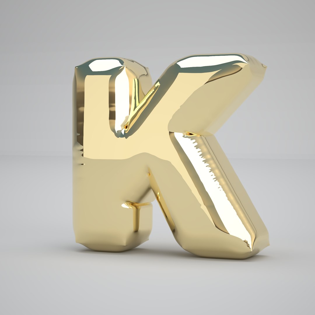 K Balloon Gold 3D Model - TurboSquid 2413033