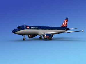 3d model of airline airbus jets