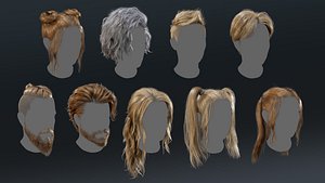 Hairstyle Pack - 11 unique game-ready hairstyles for male and female