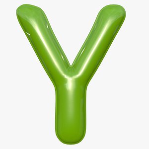 3D foil balloon letter y model