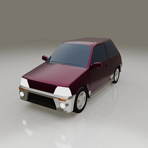 3D Kei car hatchback low poly