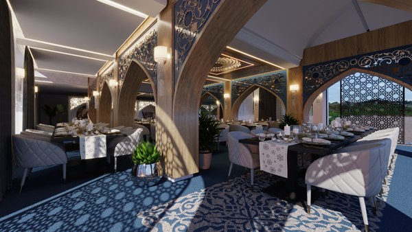 3D persian restaurant interior