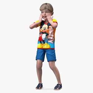 3D model Surprised Child Boy