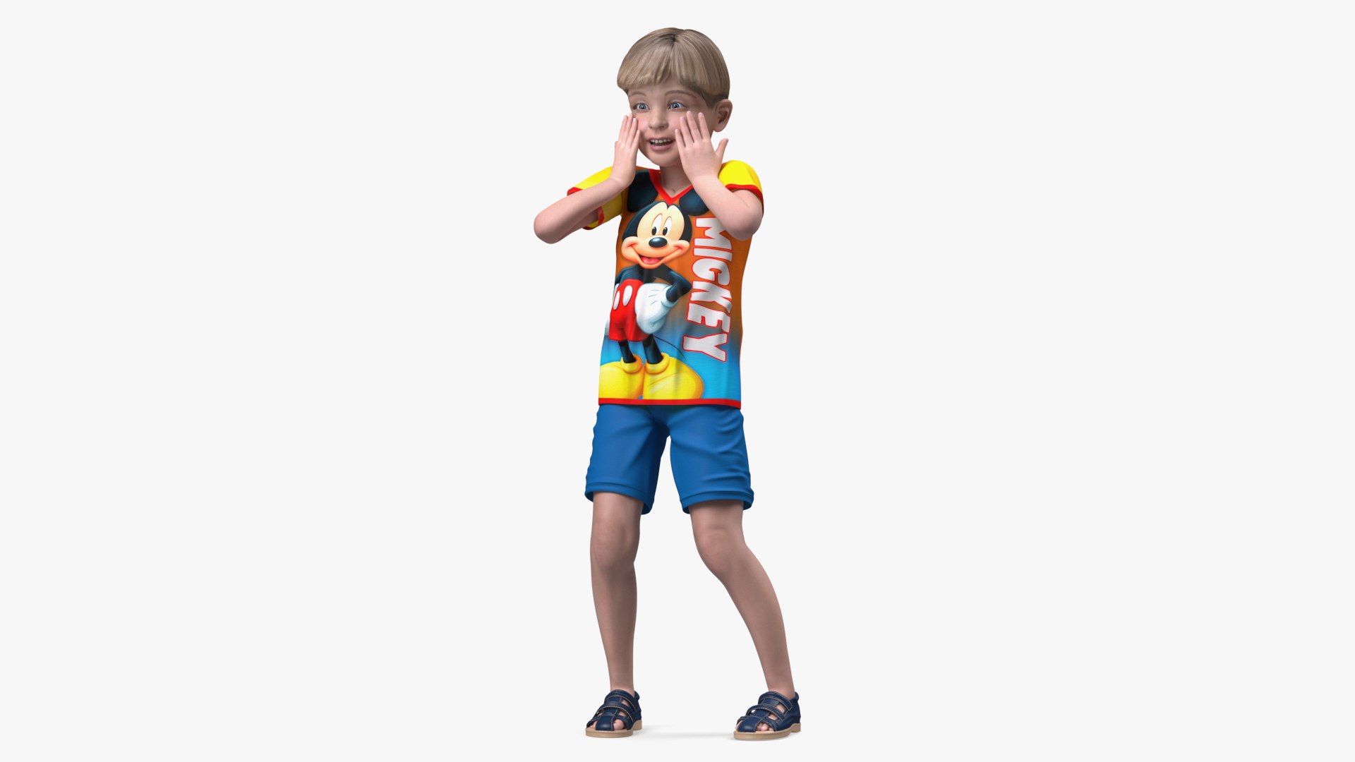 Surprised Child Boy 3D model preview