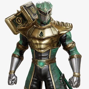 Male Sentai Ranger Game Character - Green Earth - Agent Darius model