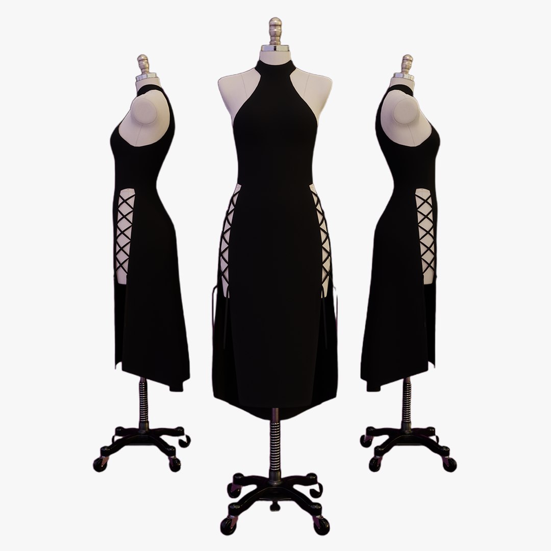 3D Evening Dress on Dress Form - TurboSquid 1998584