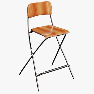 Low poly bar stool with backrest