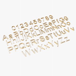 Alphabet gold 3 3D model