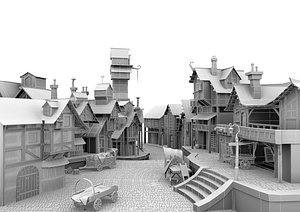 3D model medivial village