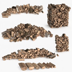 3D Pile of Wood model
