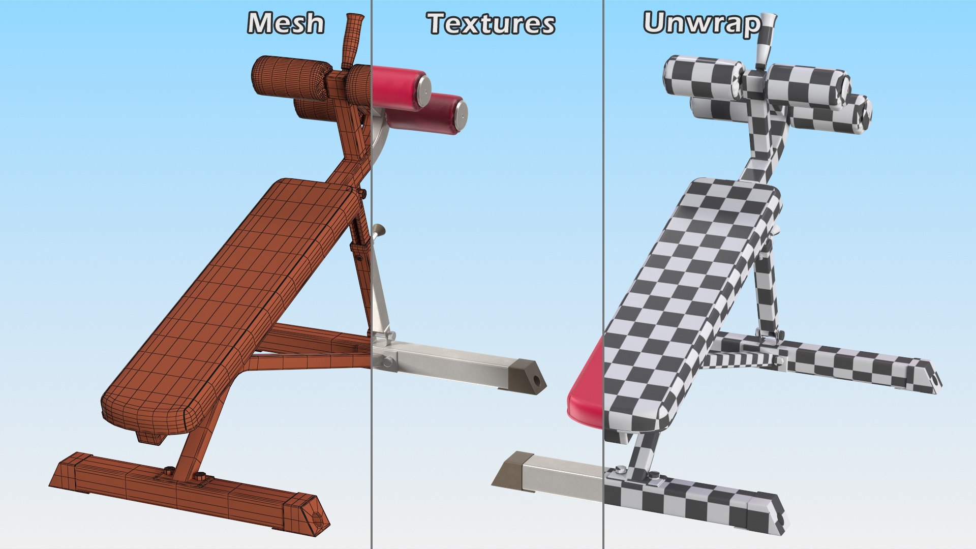 Crunch Bench Red 3D Model - TurboSquid 1838745