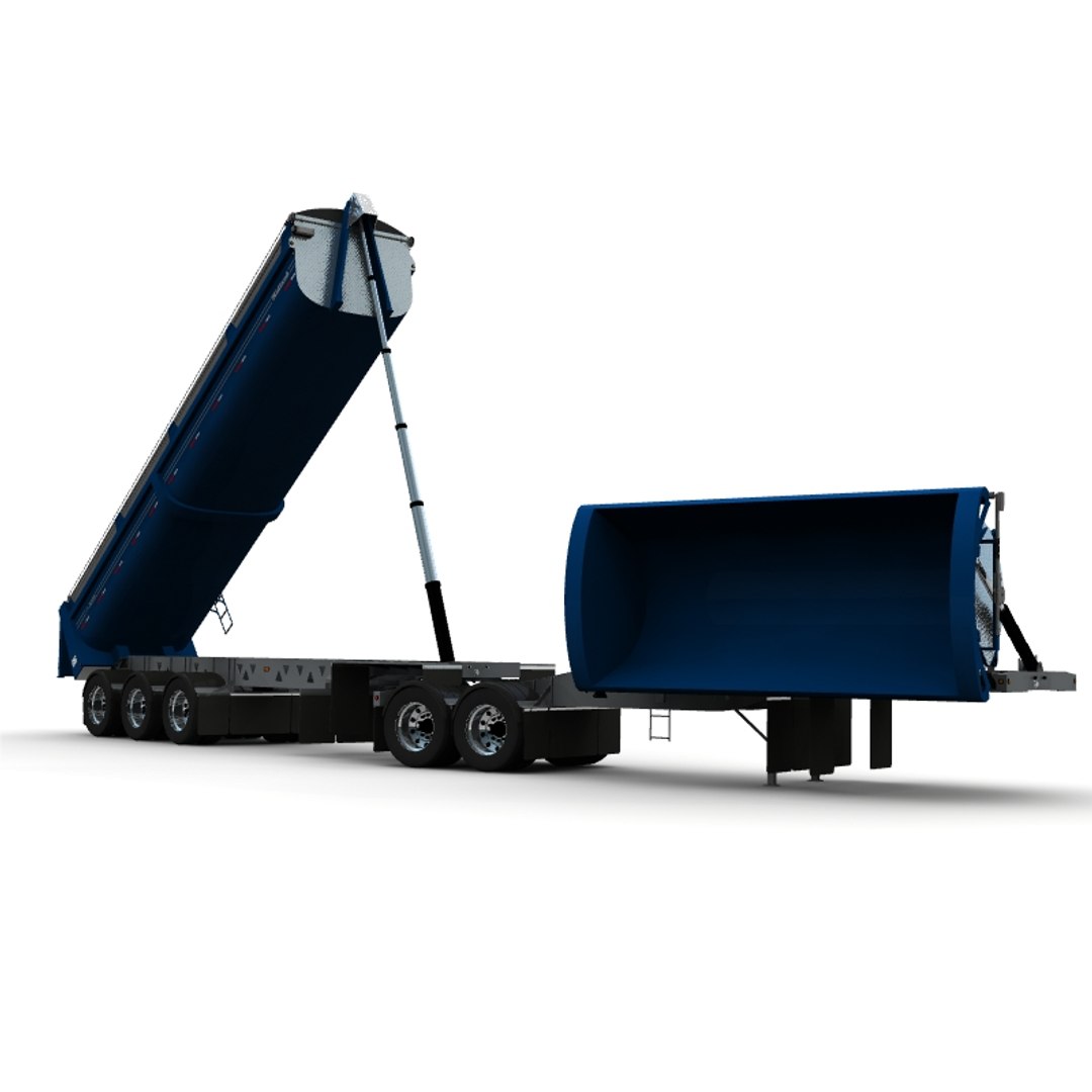 3d Model Trailers B-train Midland Tw2500