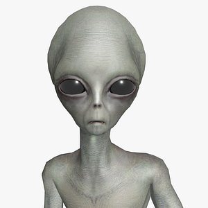 3D model Super-Realistic Gray Alien 3D Animation - Push