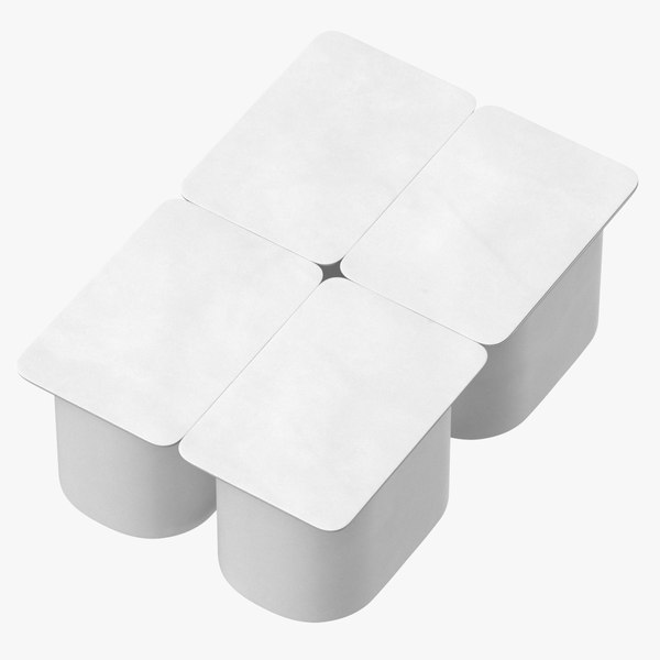 Yogurt Container Type 02 Blank Blueberry Strawberry and Plain Label 3D