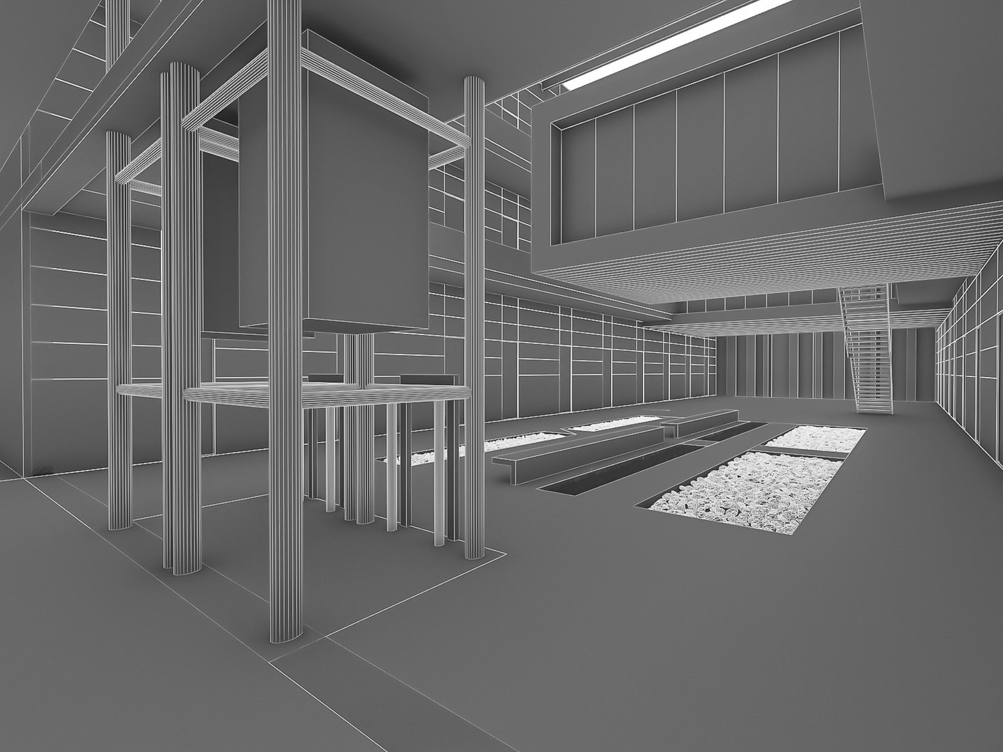 3D Model Pablic Hall Interior 02 - TurboSquid 1751384