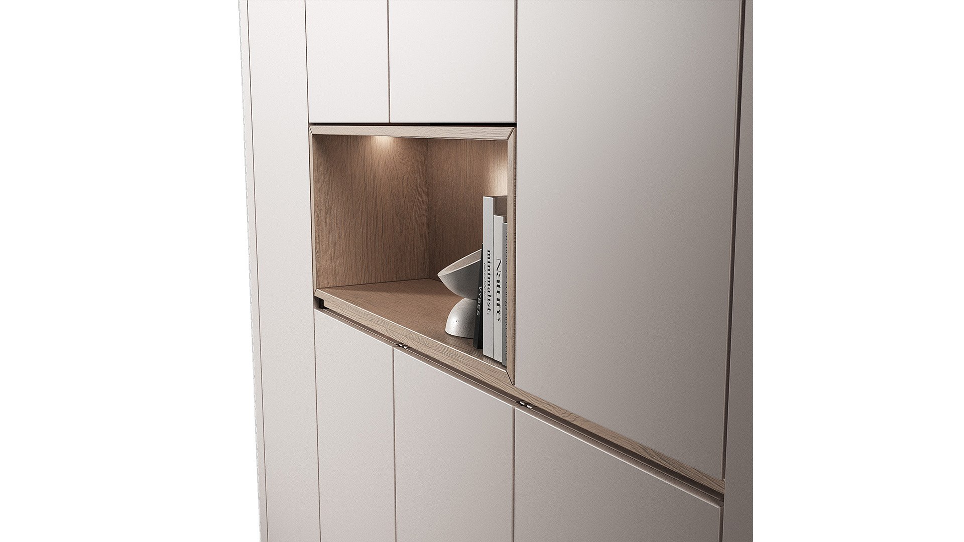 3D Modular Rounded Cabinet Furniture Minimal White Modern Wardrobe Set ...