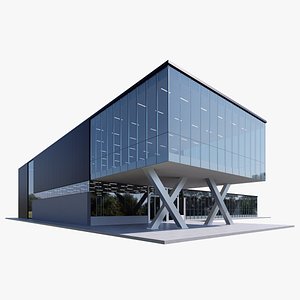 3D Gallery modern art building model