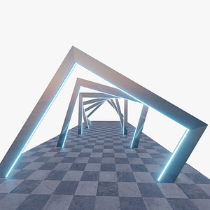 Futuristic pergola 3D