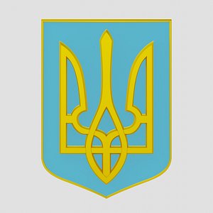 3D Coat of arms of Ukraine model