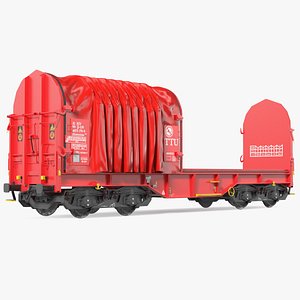 3D model DB Cargo Coil Transporter Tarpaulin Freight Wagon No Interior Clear