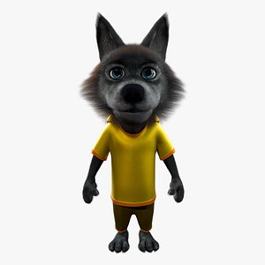 Cartoon Young Wolf  NoRig 3D model