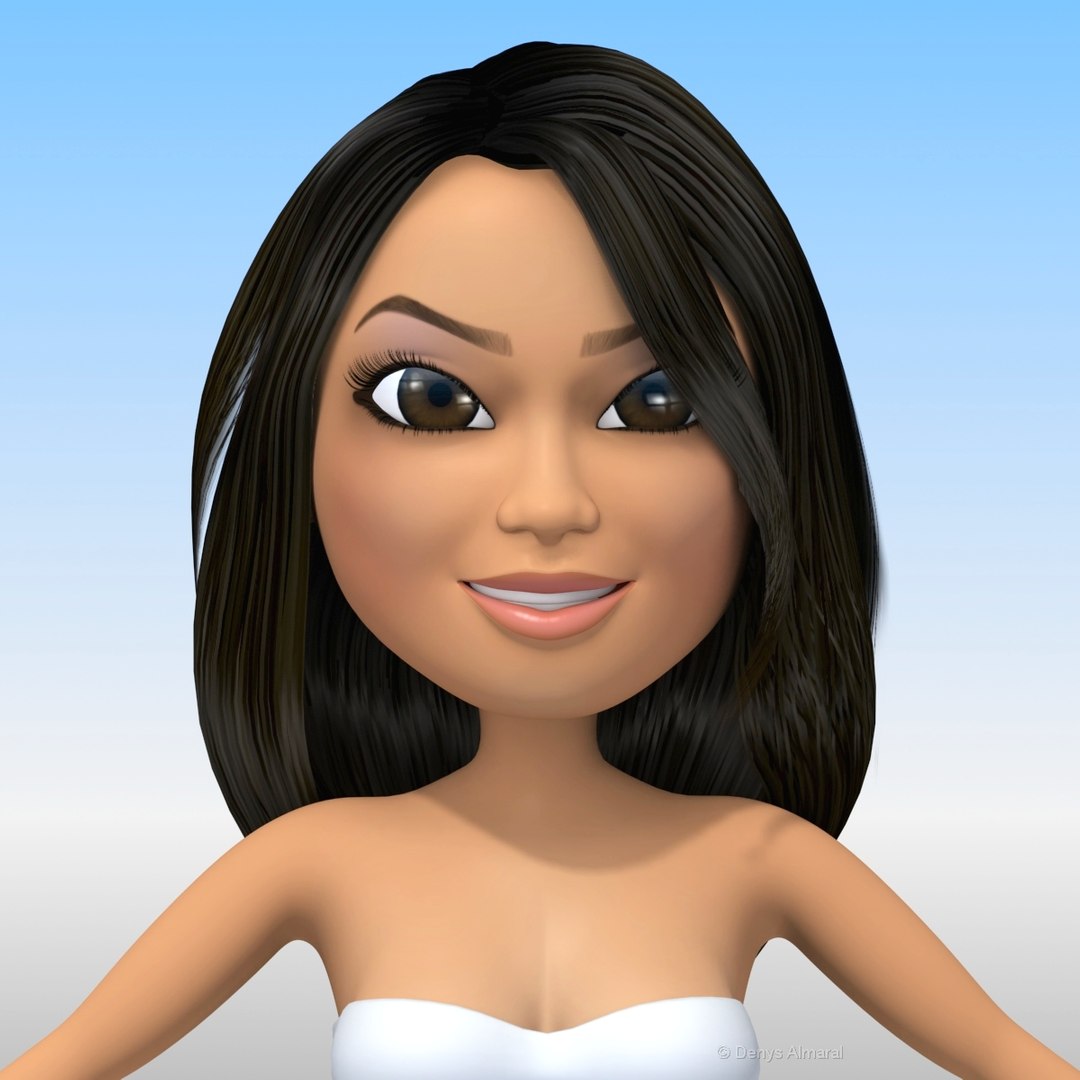 Cartoon Latin Girl Woman 3d Max