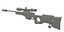 AWM Sniper Rifle High Poly 3D model