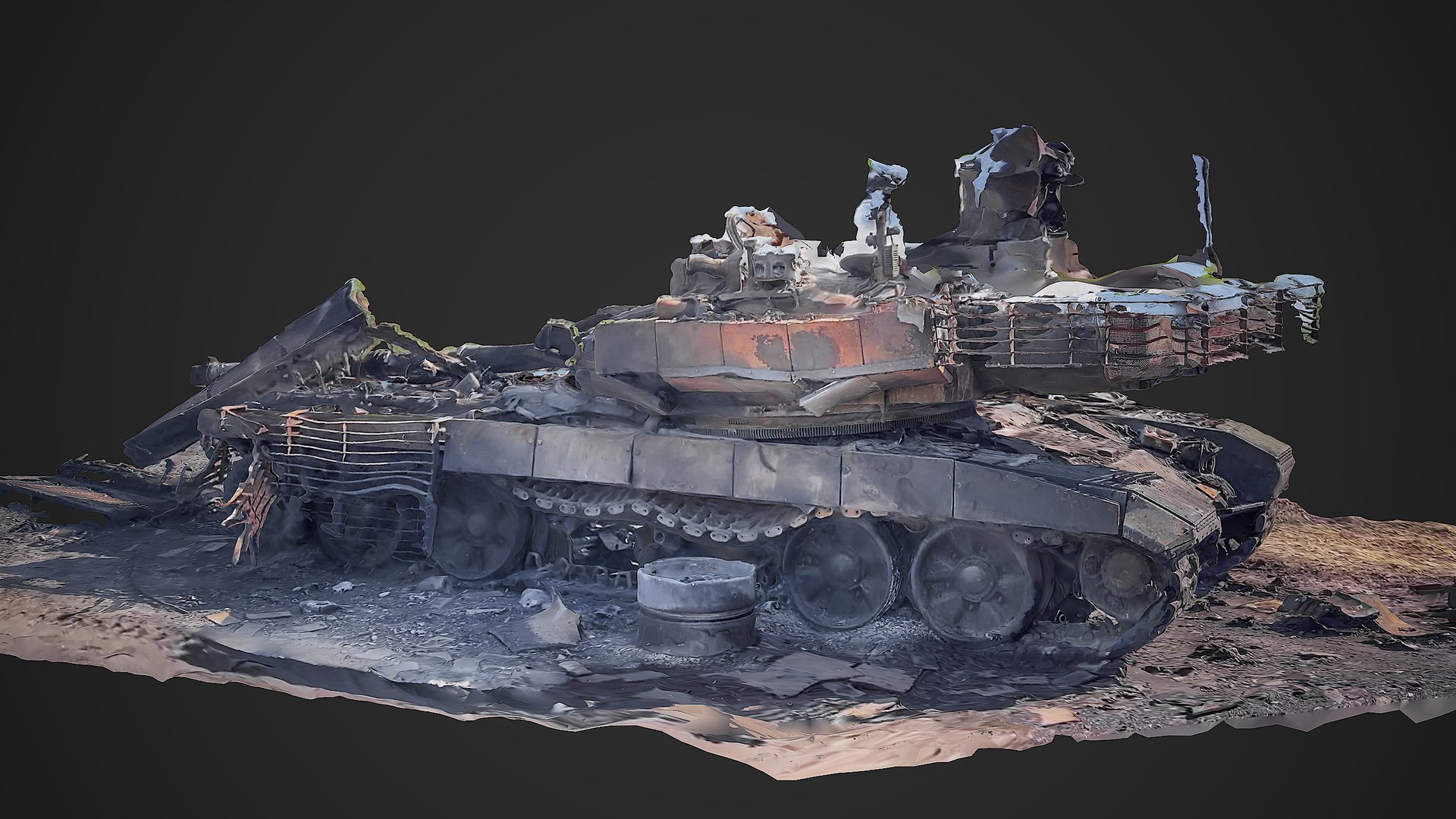 T-90M Destroyed model - TurboSquid 1900892