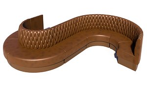 Booth tufted 21 inch radius 3D model