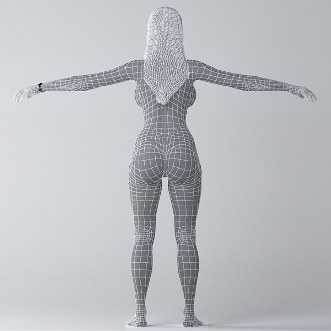 3d Female Character Girl Blender Model Turbosquid 1170551