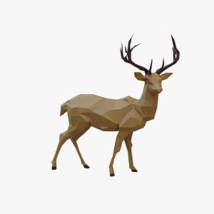 3D Deer low poly