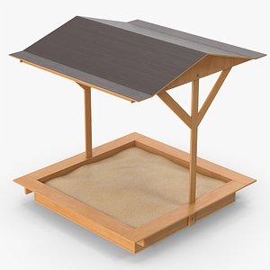 3D Wooden Playground Sandbox